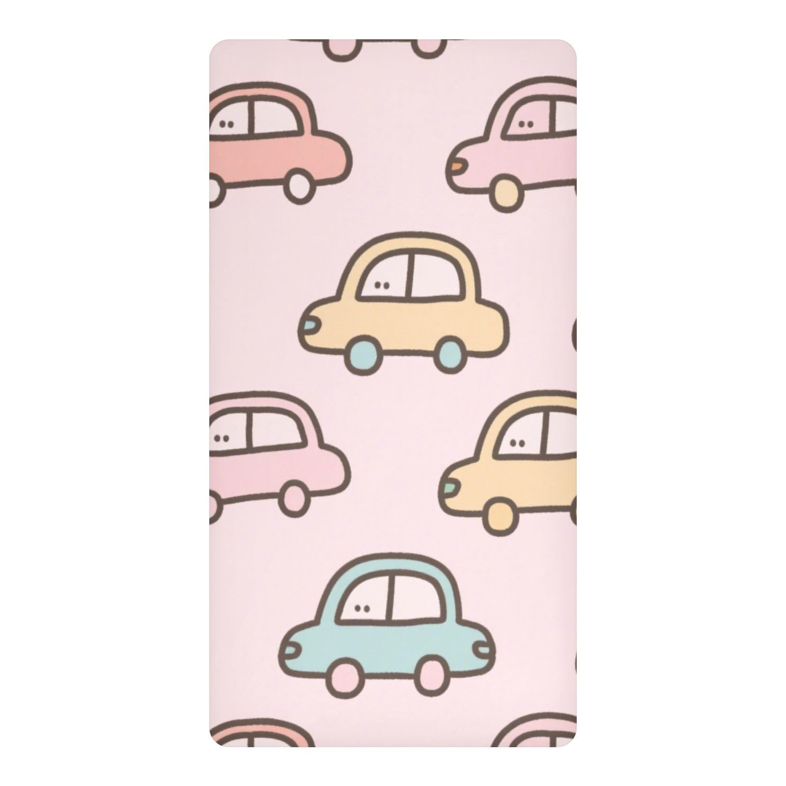 Drap-housse imperméable lit bébé 132 x 71 protège-matelas enfant rose motif voiture