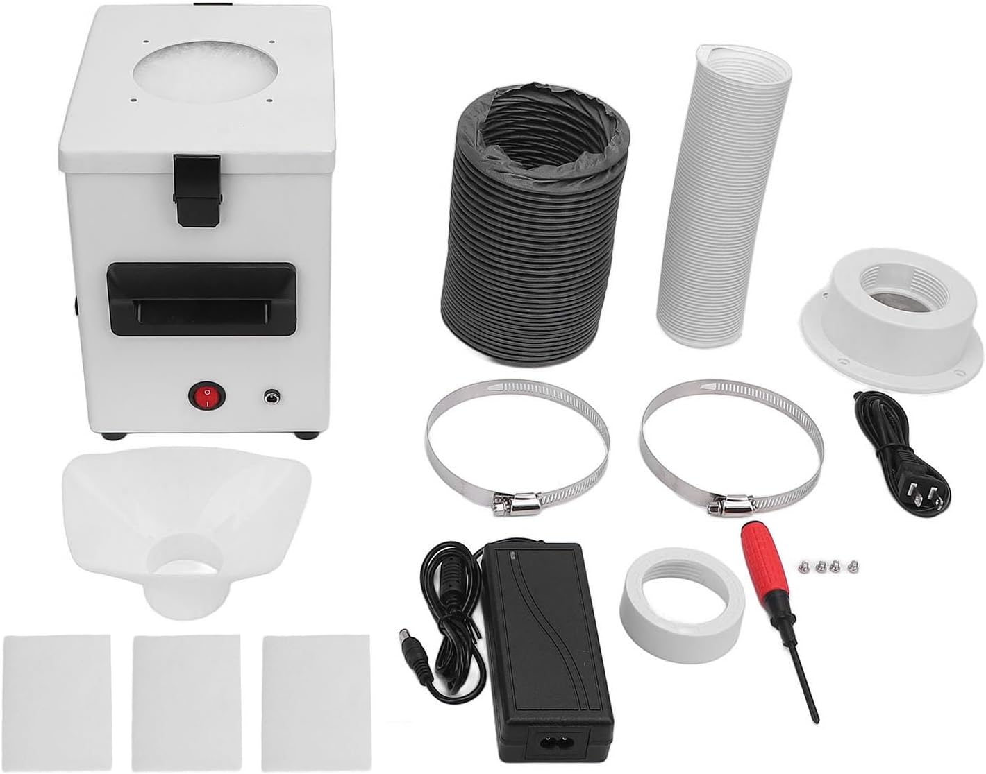 Solder Fume Extractor Kit with 3 Stage Filtration and Adjustable Suction for Bench Top Soldering and 3D Printing, 360 Degree Universal Hose, High Efficiency Particulate Air