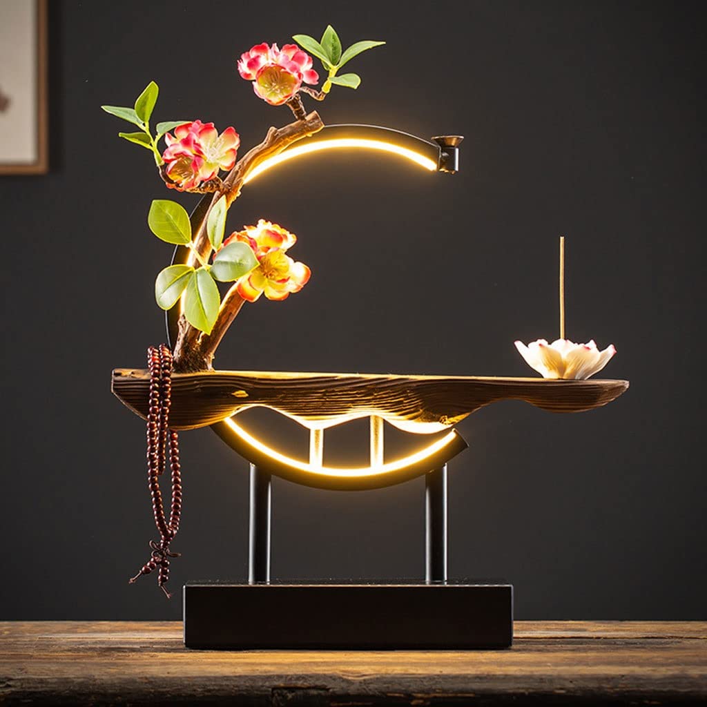 Wierook Watervalbrander Wierookcensuur Waterval Rugflow Wierookbrander Zen Hars Rockery Water Flowing Mountain View Ornamenten met 20PCS Wierookkegels Insense Stick-houder Wierook Watervalbrander Wierookcensuur Waterval Rugflow Wierookbrander Zen Hars Rockery Water Flowing Mountain View Ornamenten met 20PCS Wierookkegels Insense Stick-houder