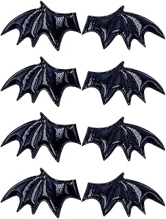 40 Pcs Mini Devil Wings Halloween Bat Wing Embellishment Spooky Bats Fabric Wings Patches for Hair Clips Headband Clothes Shoes Black - Buy now