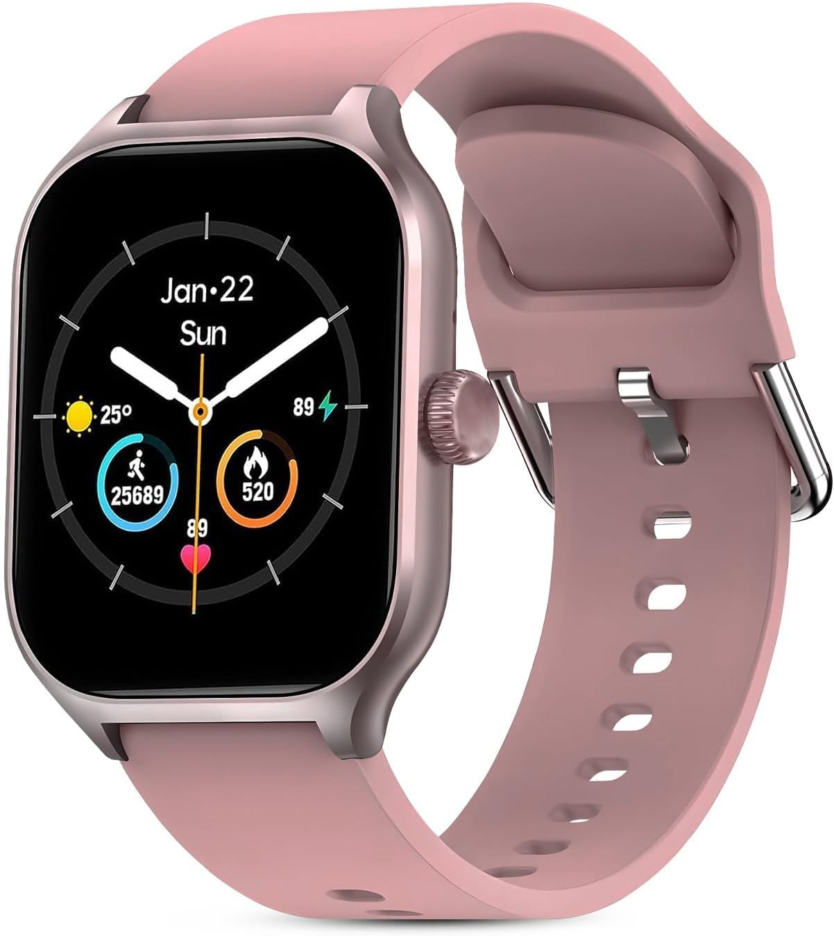 H9 Smart Watch 2.01" TFT Display, Bluetooth 5.0 with 100+ Sports Mode, Heart Rate & Blood Oxygen Monitor, Call & Message Reminders Compatible with Android & iOS, IP67 Waterproof(Pink)