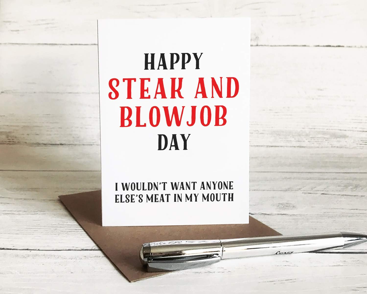 Steak and Blowjob Day Card, Rude BJ Day Card, Funny Blow Job Card for Him, Sexy Card for Boyfriend, Naughty Card for Husband, 14th March