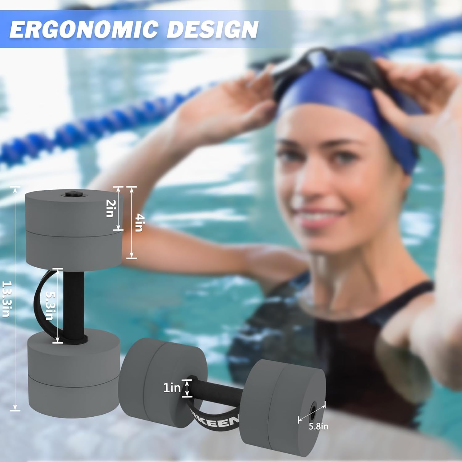 BOOSTEADY Accesorios para Mancuernas de Ejercicio Acuático, Peso de Piscina de Espuma EVA, Repuestos y Paneles de Espuma para Mancuernas de Agua - Aquagym Rehabilitación y Natación
