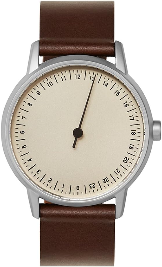 Round 06 - Dark Brown Leather, Silver Case, Crème Dial