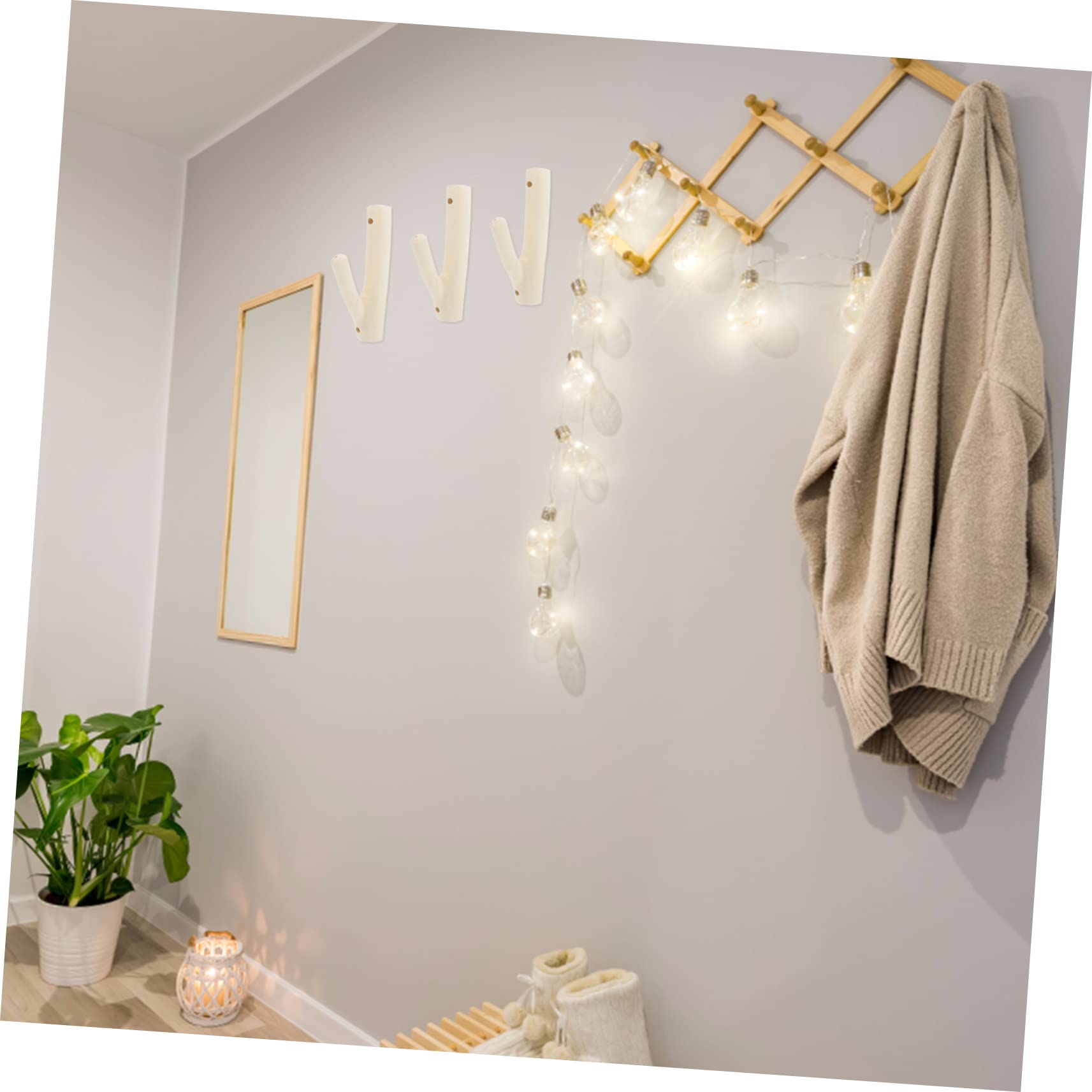 ABOOFAN Gancho de Pared Decorativo de Madera Forma de Rama de Árbol, 6 Piezas, Diseño Natural y Creativo para Decorar y Ahorrar Espacio Hogar