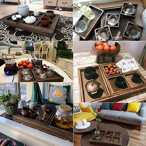 木製トレー 4枚セット 木 トレイ お盆 お食事トレイ スタッキング　プレート Amazon.co.jp: 木製トレー 4枚セット 木 トレイ お盆 お食事