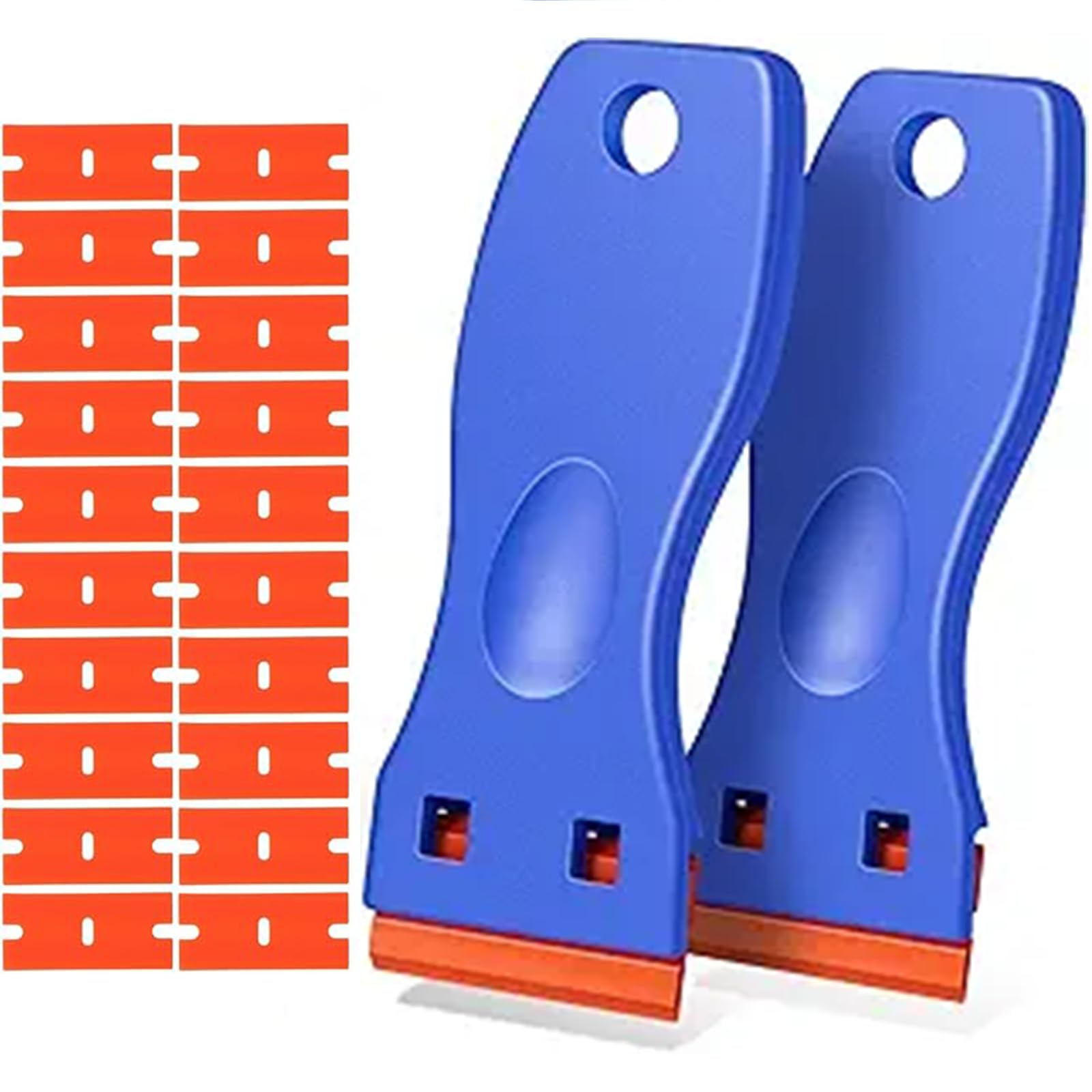 Yfelomatric Blue 2 Piece Plastic Scraper With 20 Blade,Plastic Scraper For Adhesive Residue Remover,Adhesive Remover,