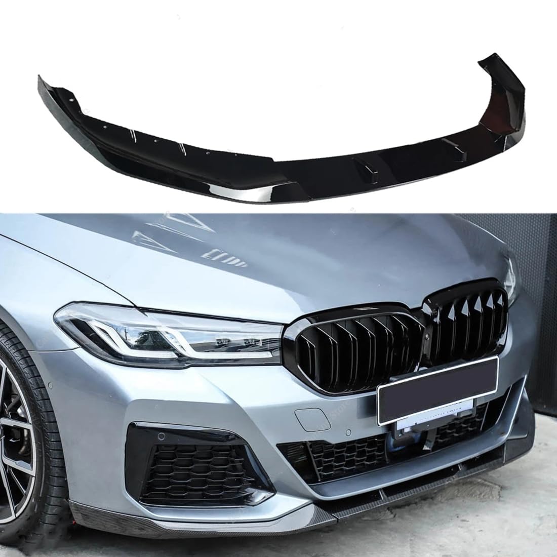 Auto-Frontstoßstangenspoiler-Splitterlippe für BMW 5 Series G30 G31 Lci M Performance Style 2021-2023, Kratzfester Diffusorspoiler, Body Kits