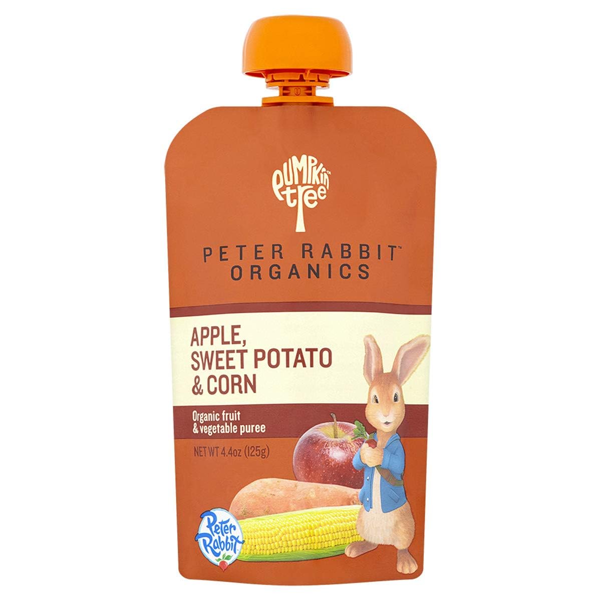 Peter Rabbit Organics, Sweet Potato, Corn & Apple puree, 4.4oz. Pouches (Pack of 10)
