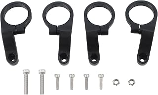 Electric bike and scooter headlight adjustable fixing bracket made from dustproof, waterproof ABS with rubber ring firm grip on 22 2mm handlebar (2pack)