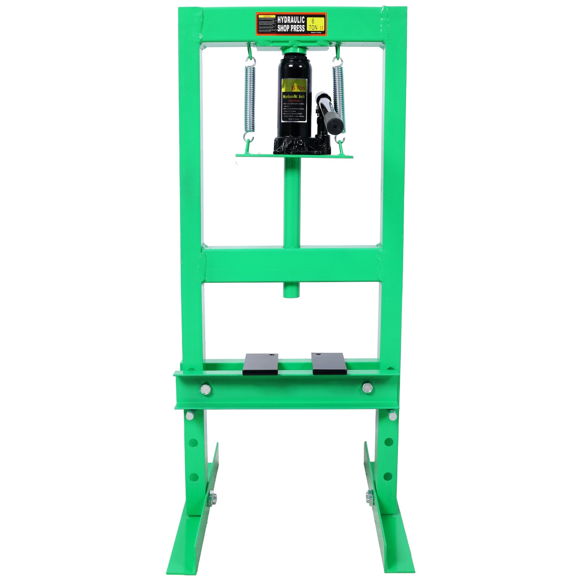6 Ton Hydraulic Press Steel Green 6-Ton Strong Loading Capacity Garage Workshop Durable Heavy-Duty Tool