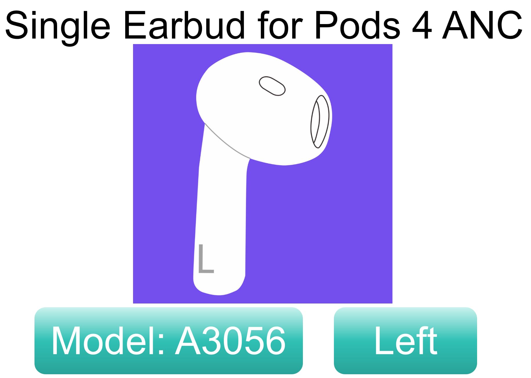 air pods 4 (ANC) A3056 左耳のみ AirPods 第4世代 L片耳 左耳のみ イヤホン A3056｜Yahoo!フリマ（旧