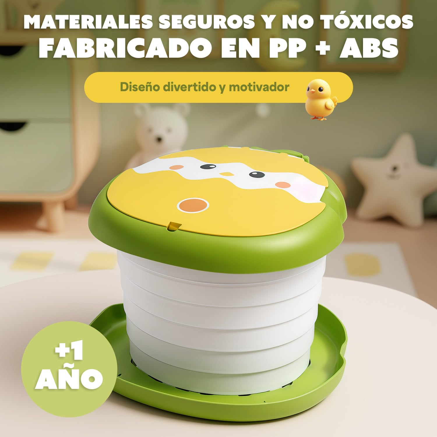 Indiluc Orinales Infantiles Plegable y Portátil – Orinal Bebe seguro y cómodo, Vater para Niños estable hasta 50 kg, antideslizante para aprendizaje del baño en casa y viajes — view 6