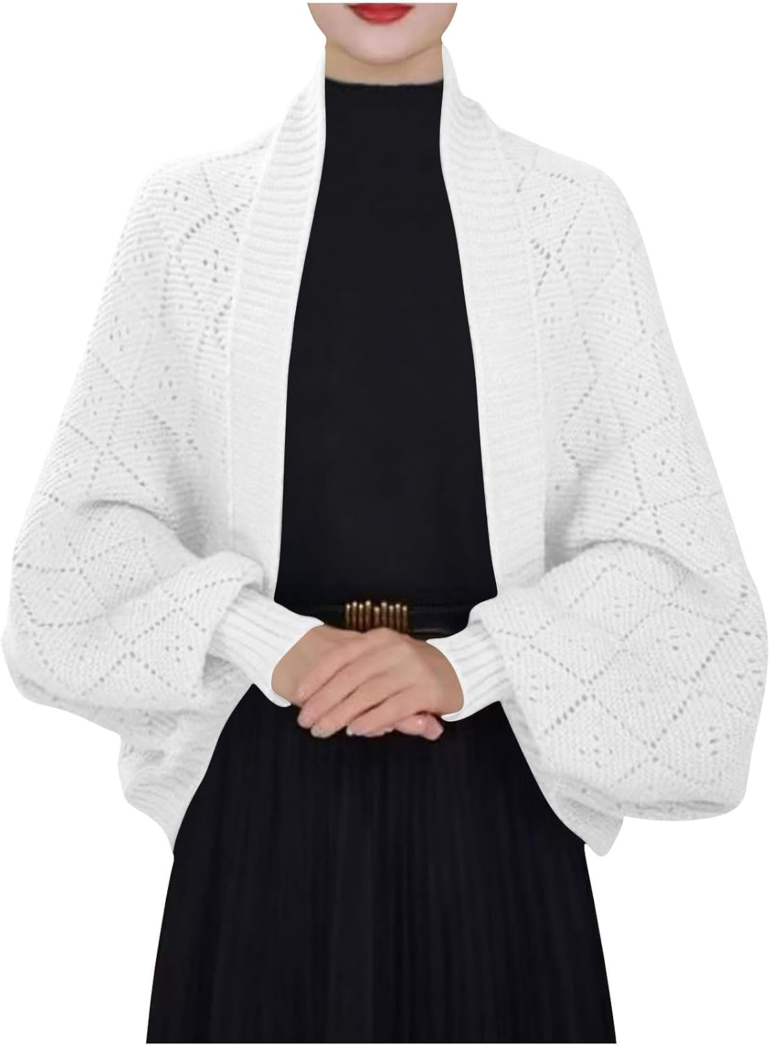 Shawl Wraps For Women Soft Warm Wrap Sweater Ribbed Knitted Shawl Scarf Solid Color Crochet Capes With Sleeves