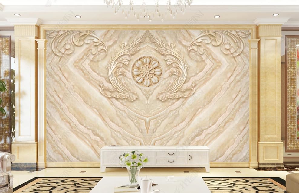 Papier peint intissé effet marbre panoramique haut de gamme pour chambre et salon