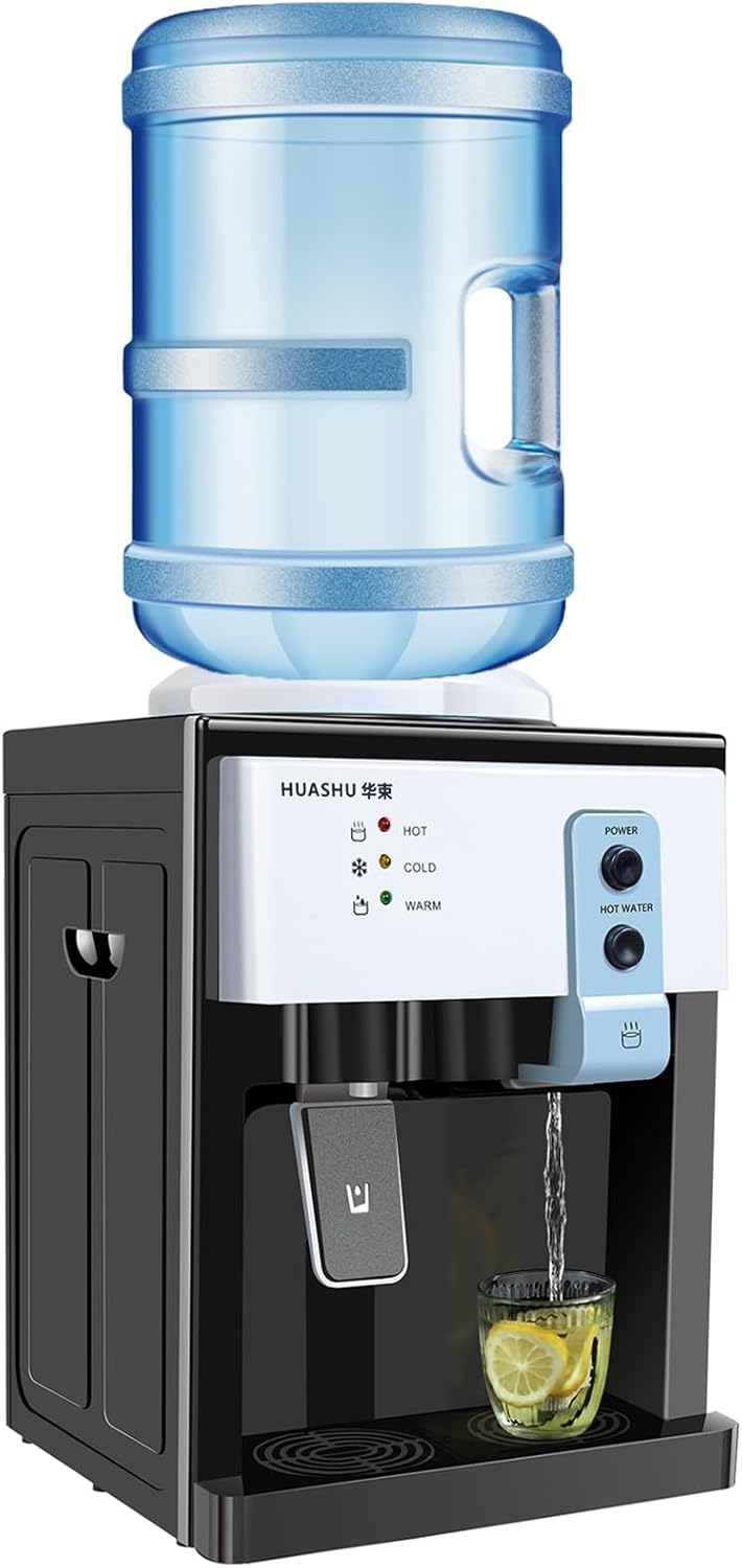 Top Loading Water Cooler Water Dispenser,5 Gallon Water Dispenser 3 Temperature Settings Hot Cold & Room Water Detachable Design & Excellent Heat Dissipation for Bedroom Studio Office Grocery Store