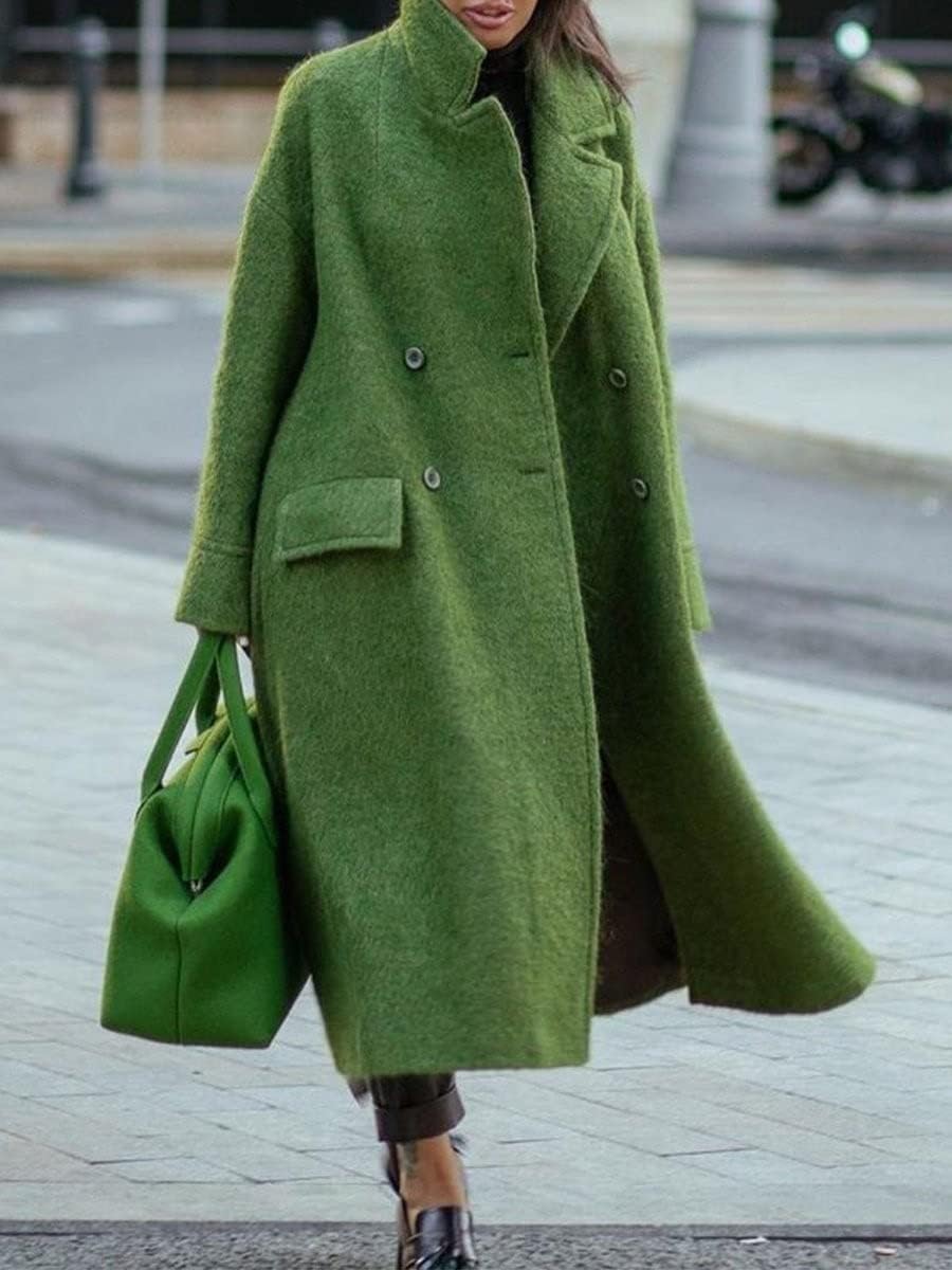 green wool peacoat