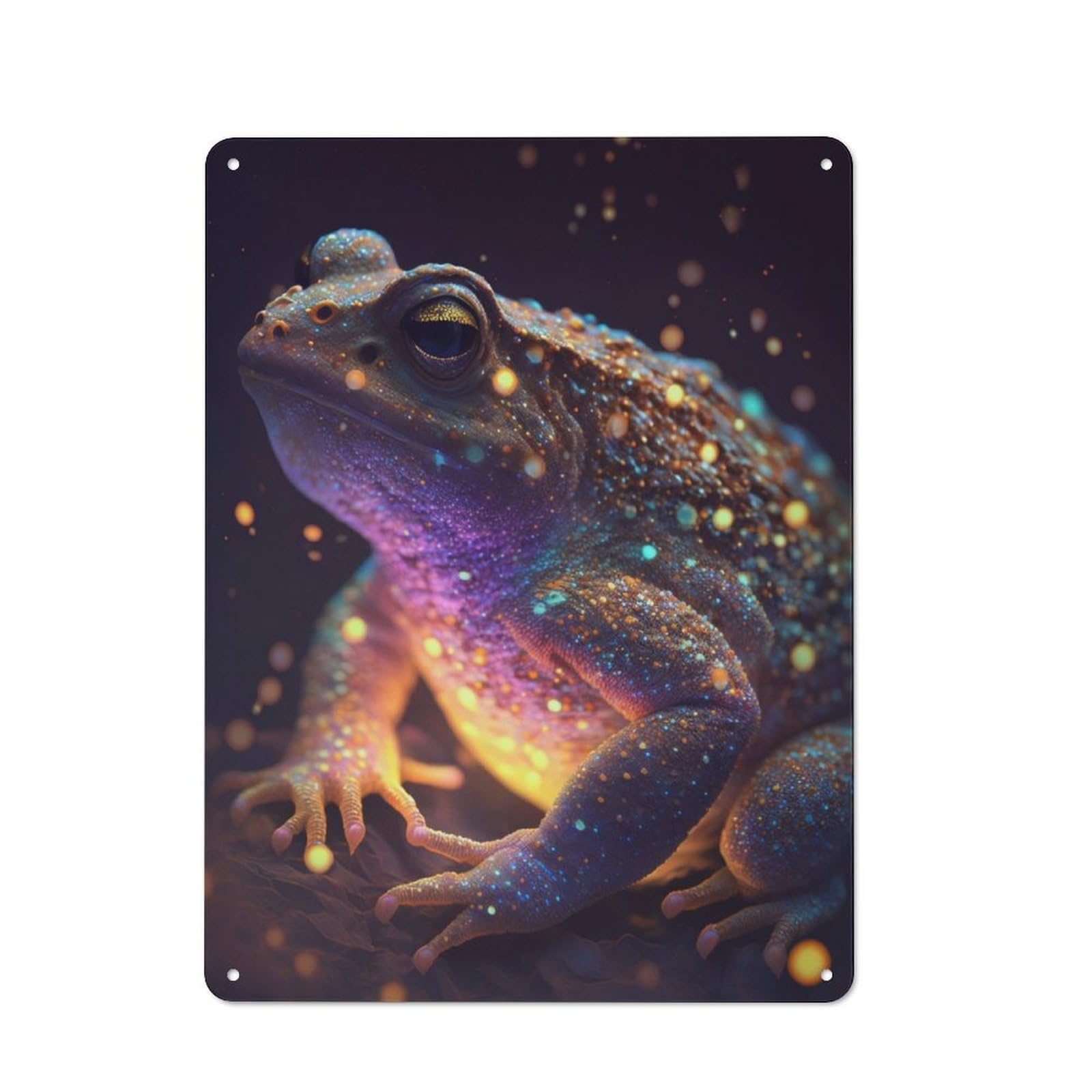 Junmoney Galaxy Toad Frog Rustic Metal Wall Sign 40X30cm For Kitchen Or Home Bar, Suited To Home Bar Enthusiasts