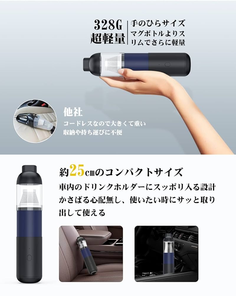 ❤超スリムコンパクトでも業務級の超強力吸引力68Kpa♪❤乾湿