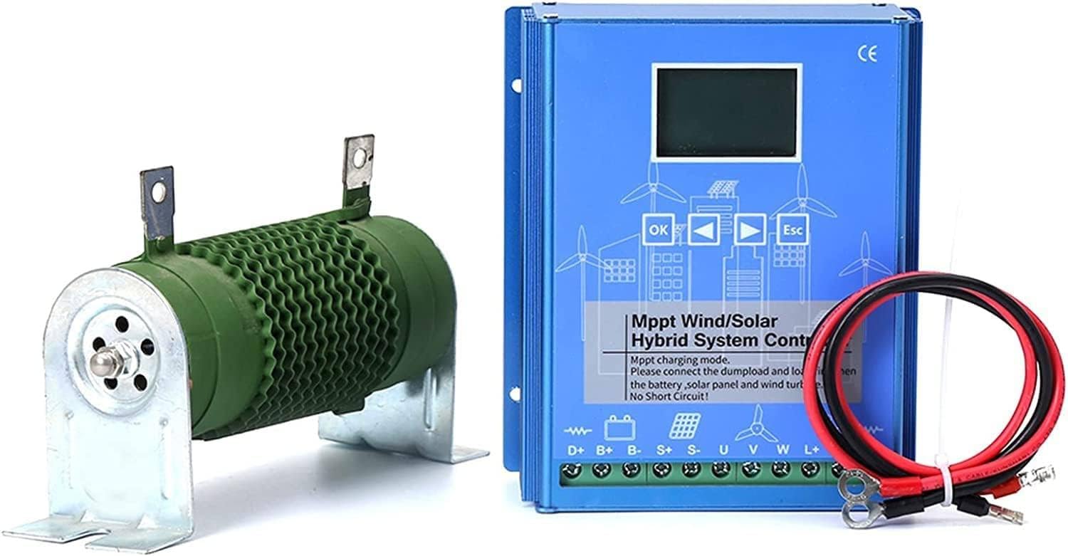 Controlador De Carga Híbrido Eólico-Solar De 12 V/24 V/48 V, Controlador Híbrido Eólico-Solar De 5000 W-12 000 W con Pantalla LCD Boost Y Modo De Carga Mppt,8000W-24V