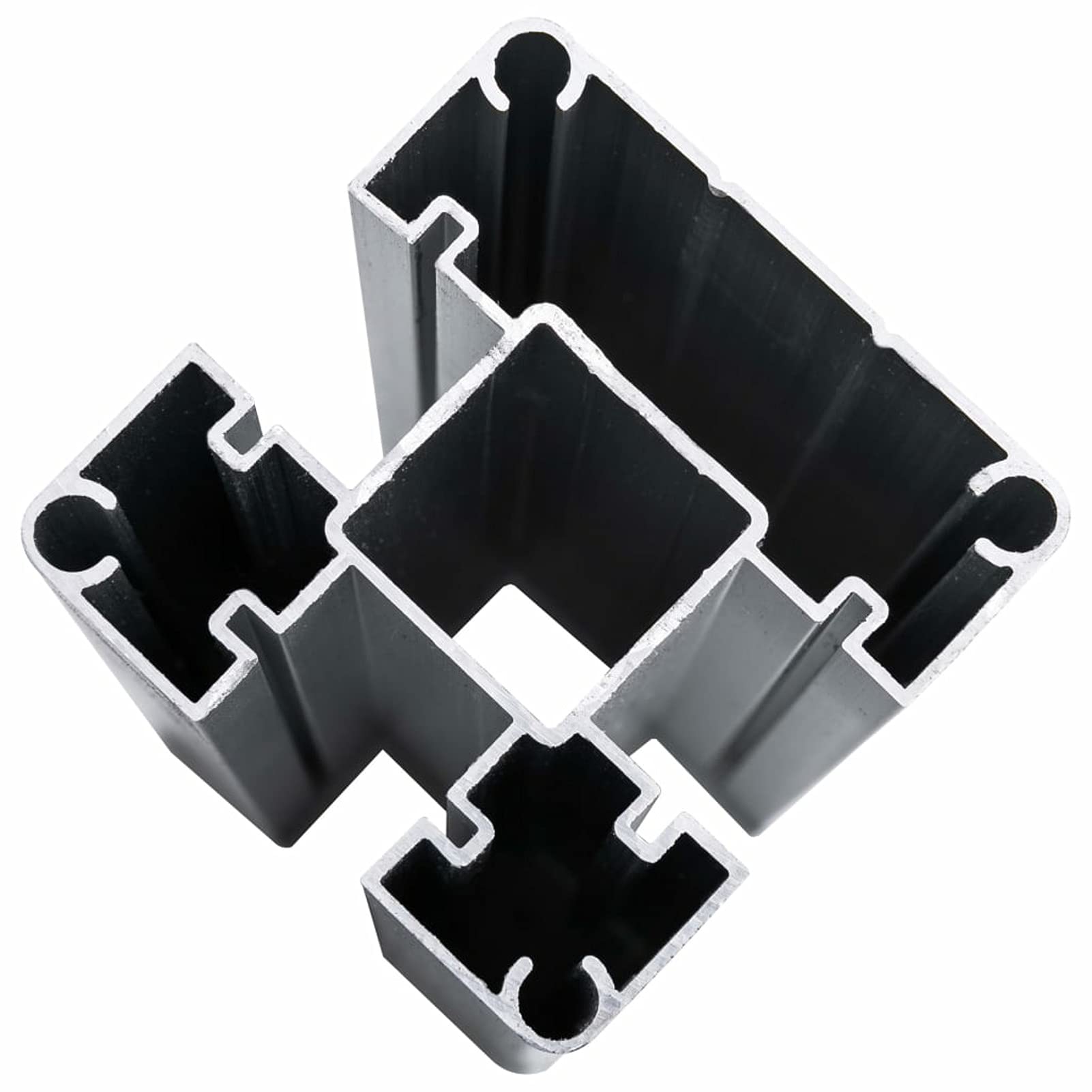 BaraSh Set de Paneles de Valla WPC Negro 353x146 cm Panel Madera Vallas De Madera Jardin