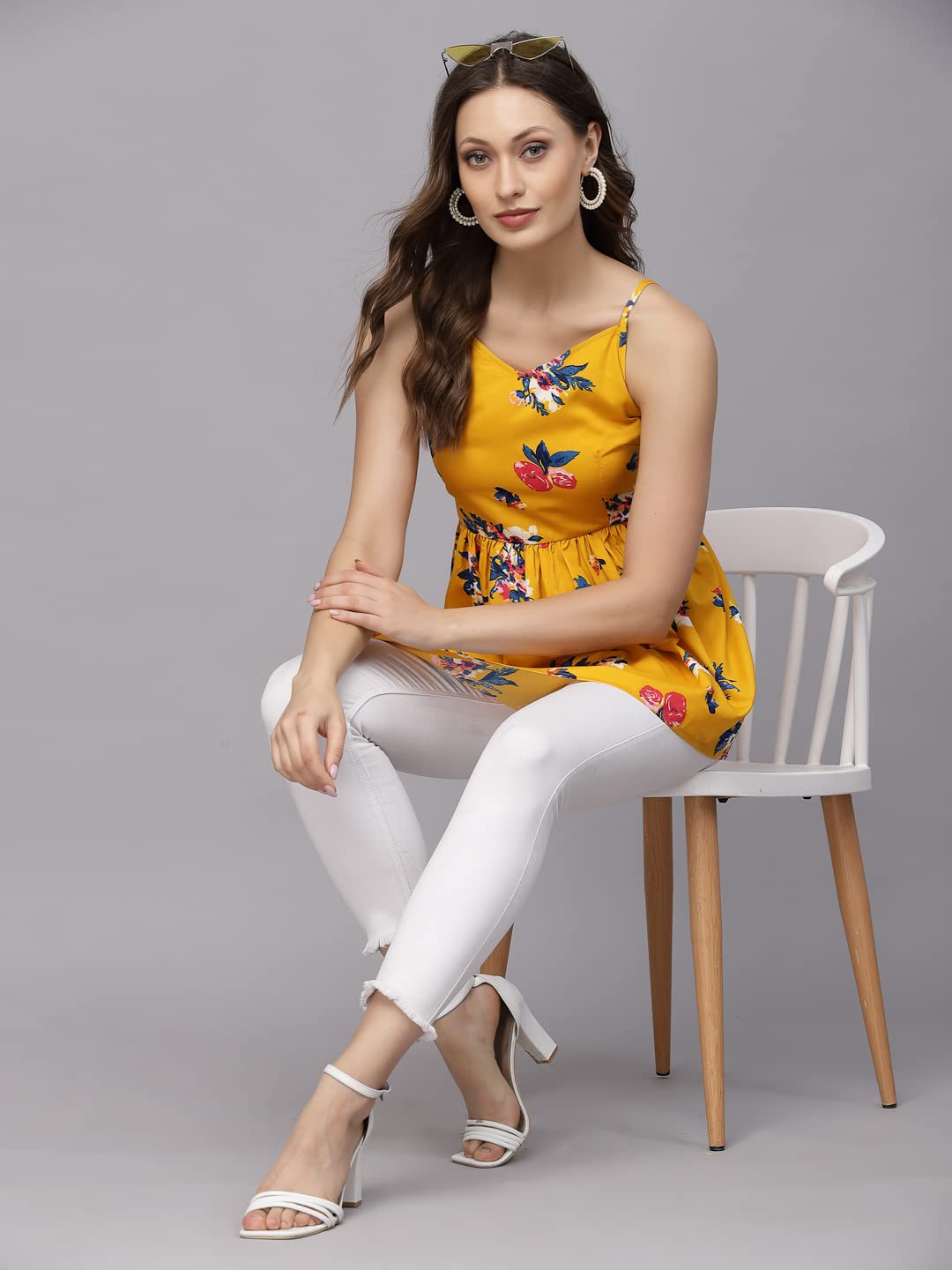 Lookmark Women's Crepe Top || Dress(Sdpl-Sd636-S) Yellow