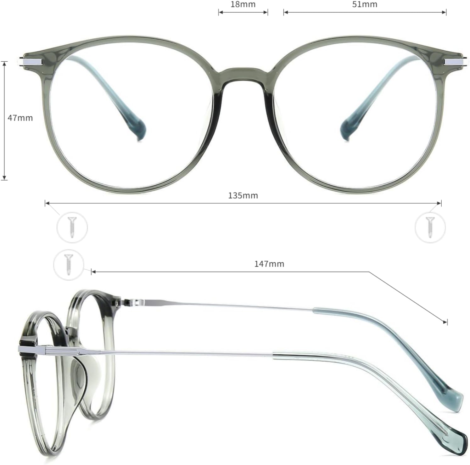 Firmoo Blue Light Blocking Glasses Round Retro Classic Unisex Frame for Woman Man
