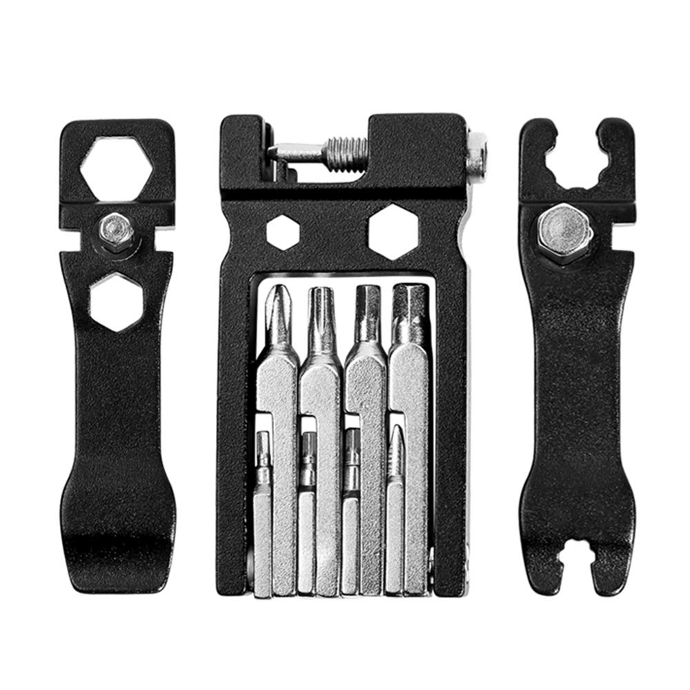 Kit Attrezzi per Riparazione Biciclette Cacciaviti per Raggi Bici Taglia Catena Leva del Pneumatico Chiave a Brugola Attrezzi da Ciclismo Multifunzione MTB Road Bike