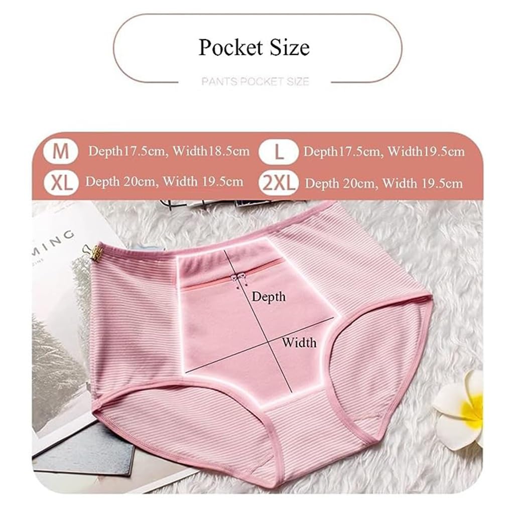 LaseVe Donna Mutande con Tasca Frontale Sicurezza Comfort Biancheria Intima Basic Mutande Scorta da Viaggio Boxer 3 Confezioni