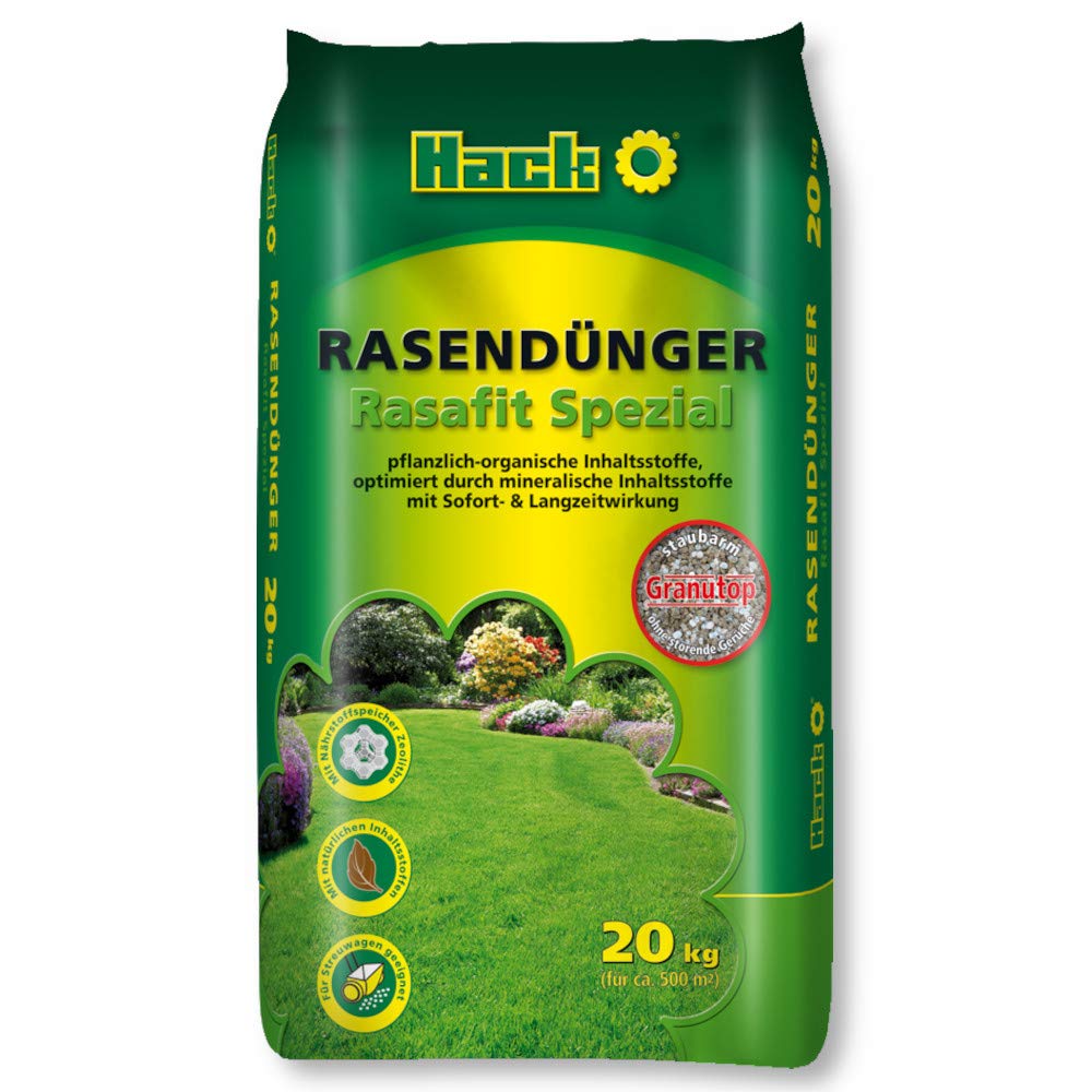 HACK Rasendünger Rasafit Spezial 20 Kg Frühjahrsdünger Sommerdünger Langzeit