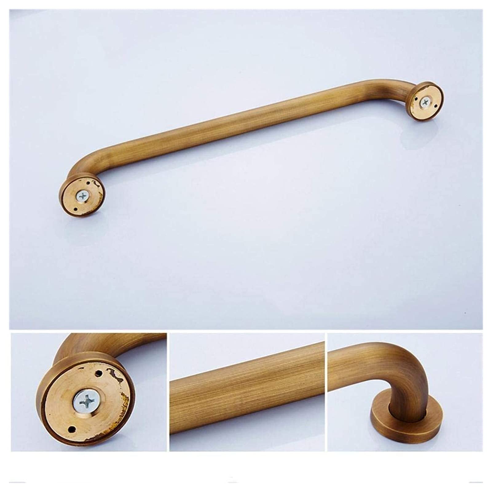 Barra de Apoyo para baño, reposabrazos de bañera de Bronce Antiguo, asa Segura para Ancianos y discapacitados, Barra Antideslizante sin obstrucciones (40 cm).