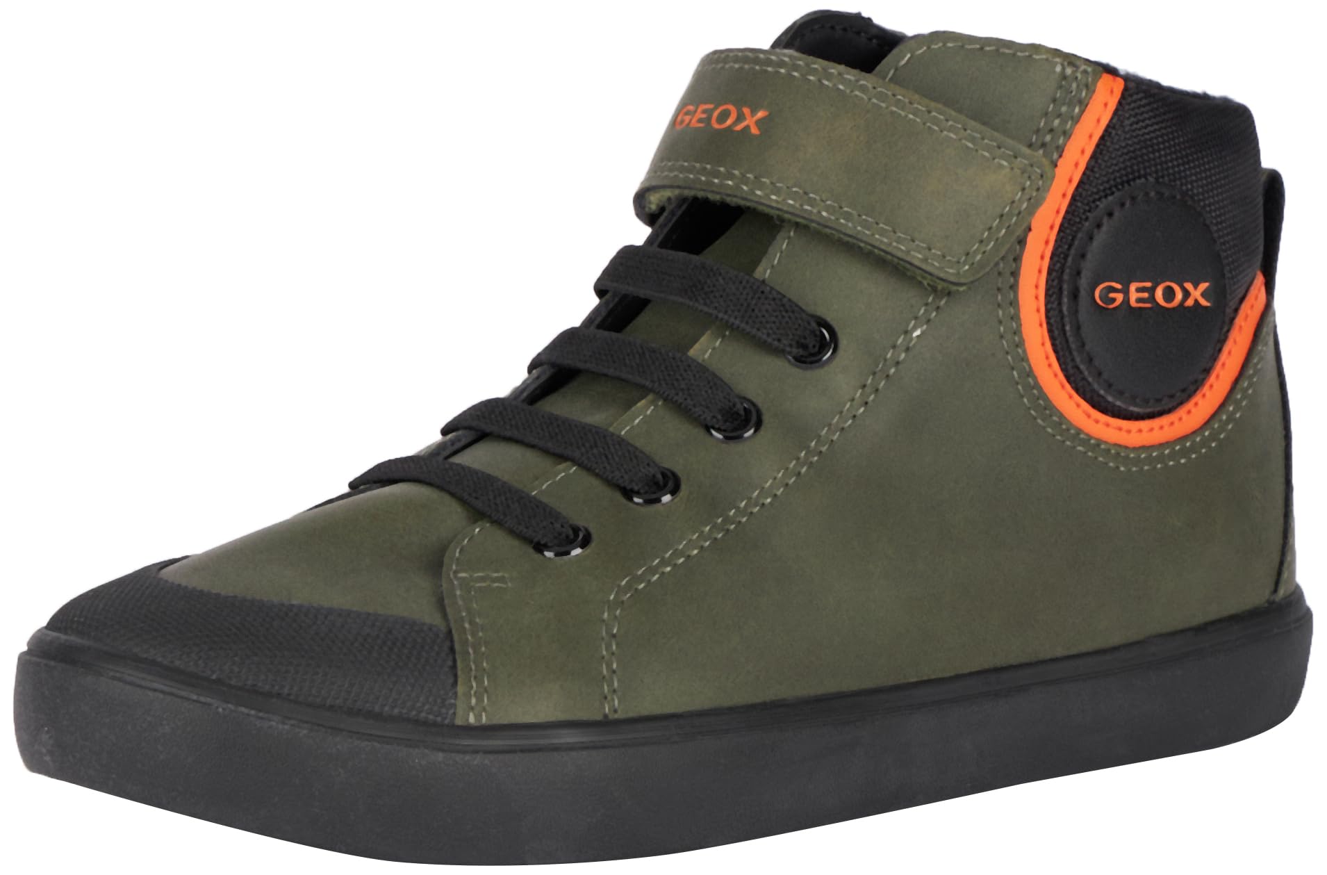 Geox J GISLI BOY F Sneaker, Dk Green Black, 1.5 UK