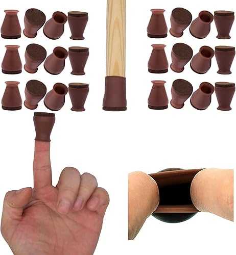 Miniatura 1 de Protectores de suelo de silicona extra pequeños para patas de silla con ajuste de fieltro de 0.55 a 0.9 pulgadas, tapas de patas de muebles pequeños