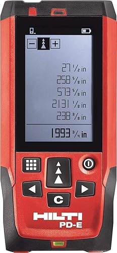 Hilti 2062051 PD-E Laser 1 mW 635 nm Clase 2 Clase II Medidor de rango con funda suave