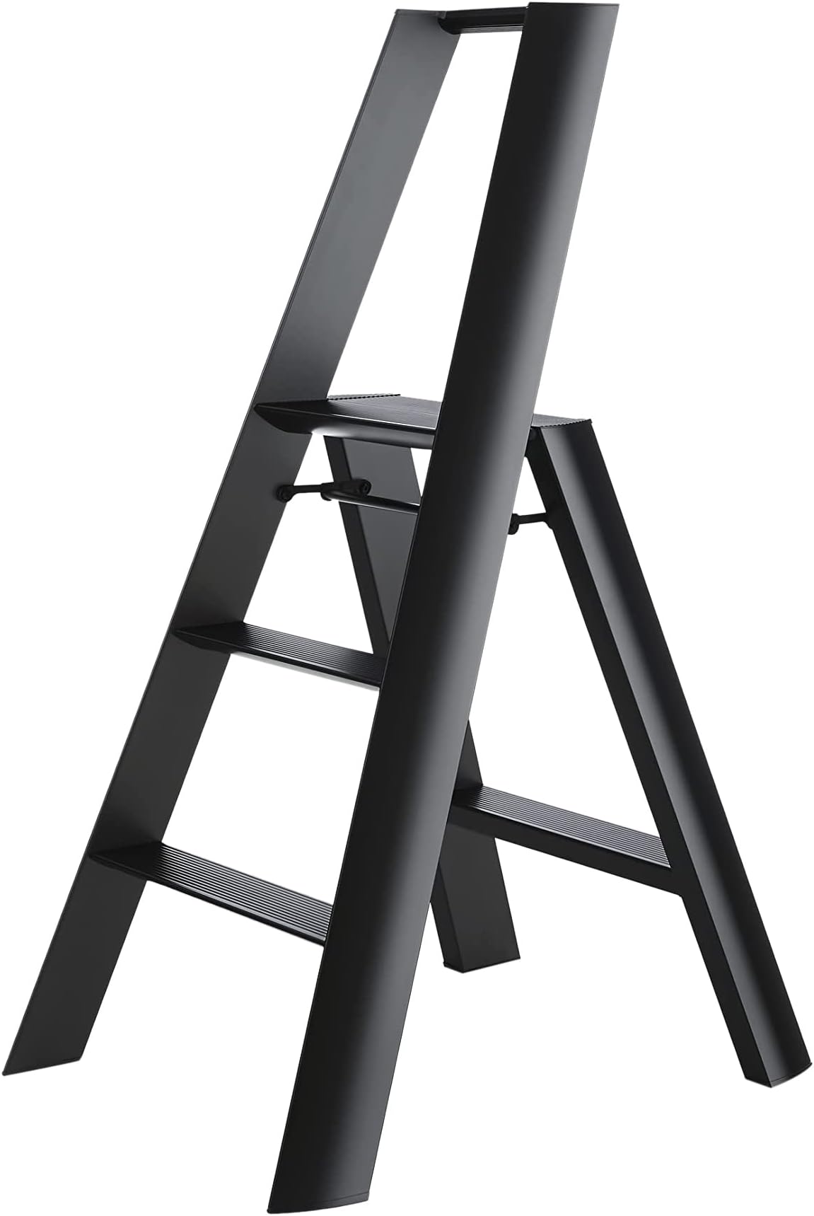 Hasegawa Ladders, Lucano Step Stool, Wide 3 Step, ANSI Certified, Black