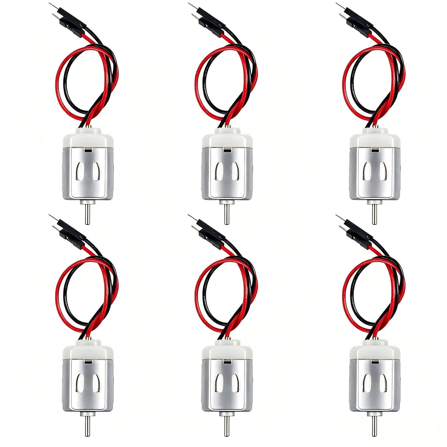 6 sztuk mini silnika elektrycznego, mikro silnik prądu stałego typu 130, mini silnik DC 1,5 V-6 V do maszyn do majsterkowania na eksperymenty naukowe