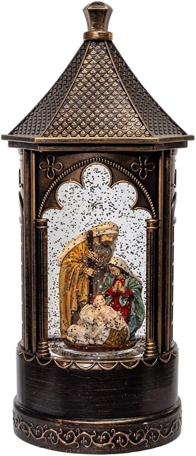 Kurt Adler 11.5-inch Battery Operated Lighted Nativity Water Lantern