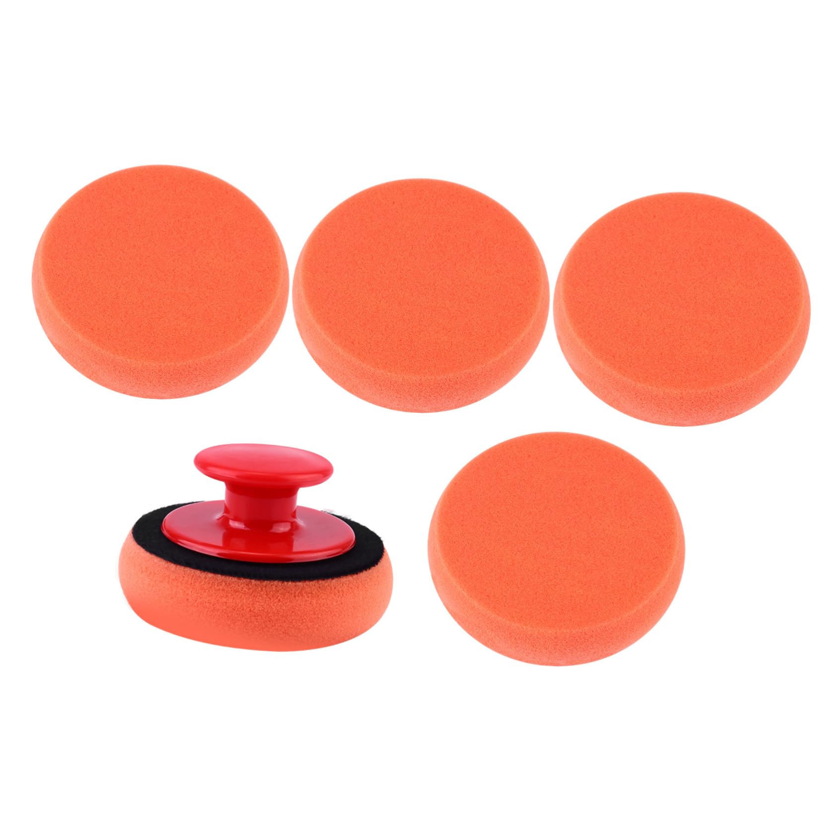 Beatifufu 6pcs Car Body Polishing Pad Sponge with Handle Manual Waxing Polishing Tools for Auto Detailing for Gaps Surface Protection Suitable for Cars Furniture and More