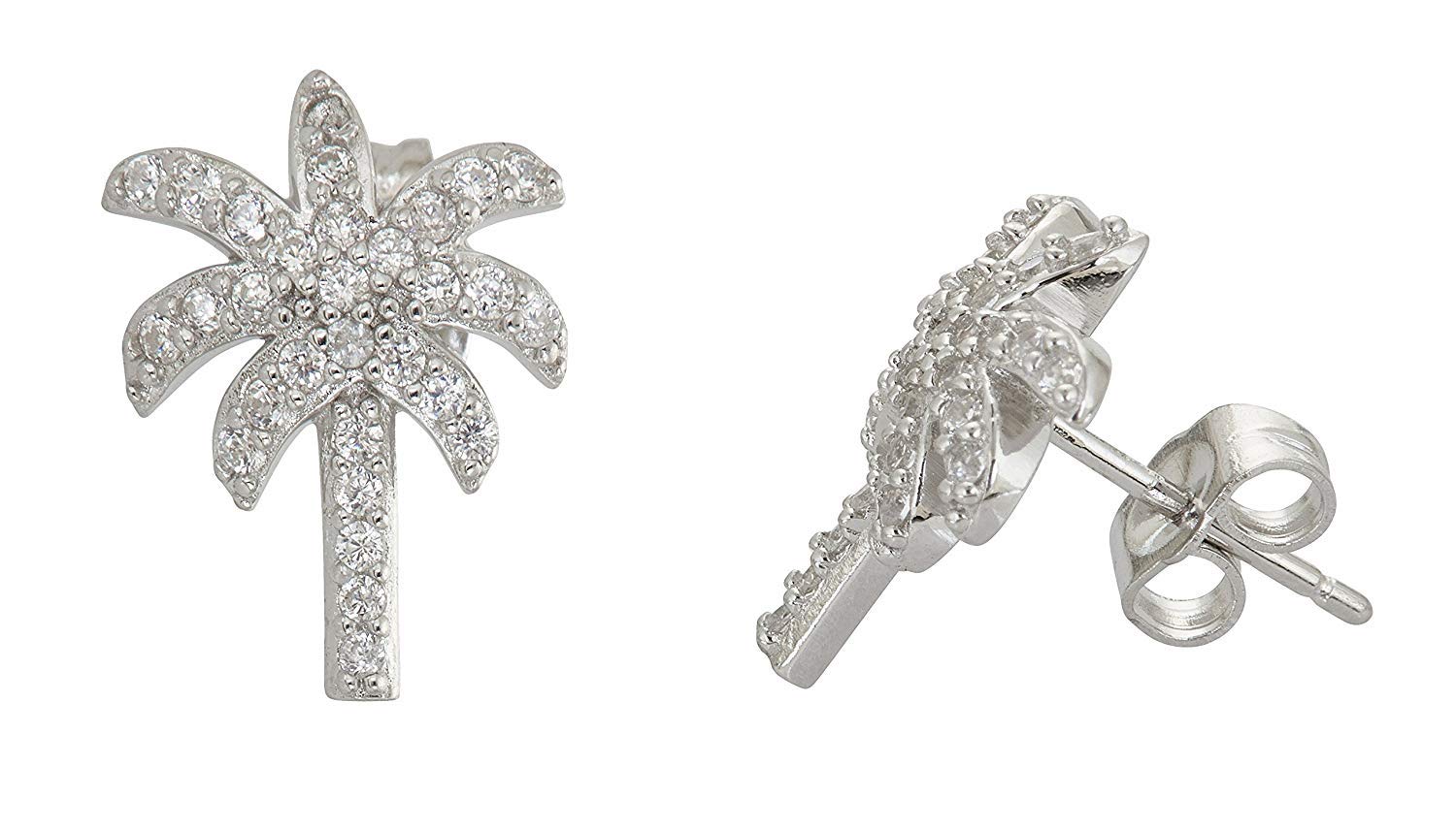 DECADENCE925 Sterling Silver Micro Pave Cubic Zirconia Hypoallergenic Stud Earrings For Women