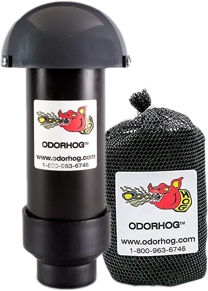 OdorHog Vent Stack Pipe Filter 2" Mushroom Cap and
