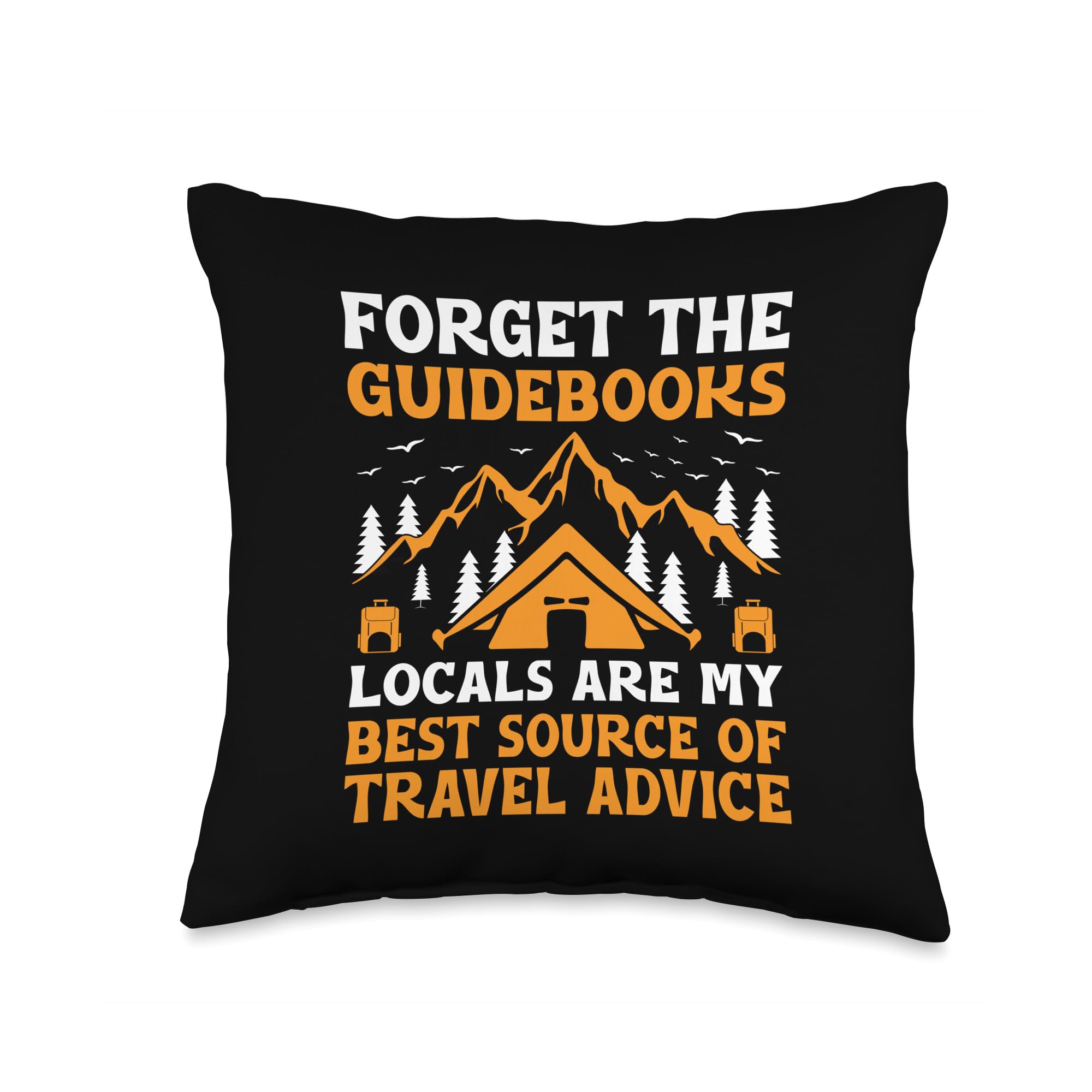 Backpacking Road Trip Travel Exploring Hiking Throw Pillow, 16x16, Multicolor