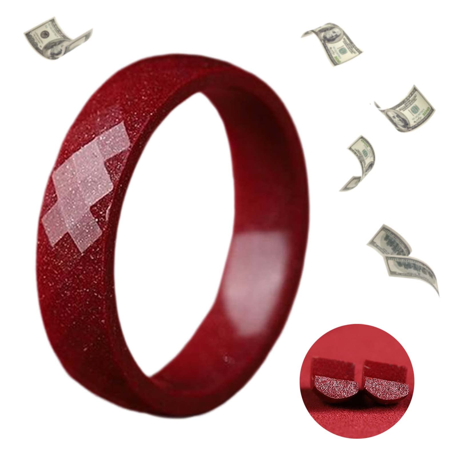 HETICA Feng Shui Cinnabar Ring, Attracting Wealth Cinnabar Feng Shui Ring for Men Women, Wealth and Protection Good Luck Money Amulet Lucky Rings That Bring Good Luck Mother's Day Gifts