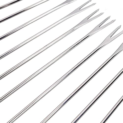 Miniatura 6 de STOBAZA 6 tenedores de fondue de acero inoxidable de 9.4 pulgadas, palitos de fondue de queso, utensilios de cocina, tenedores de alimentos con asas