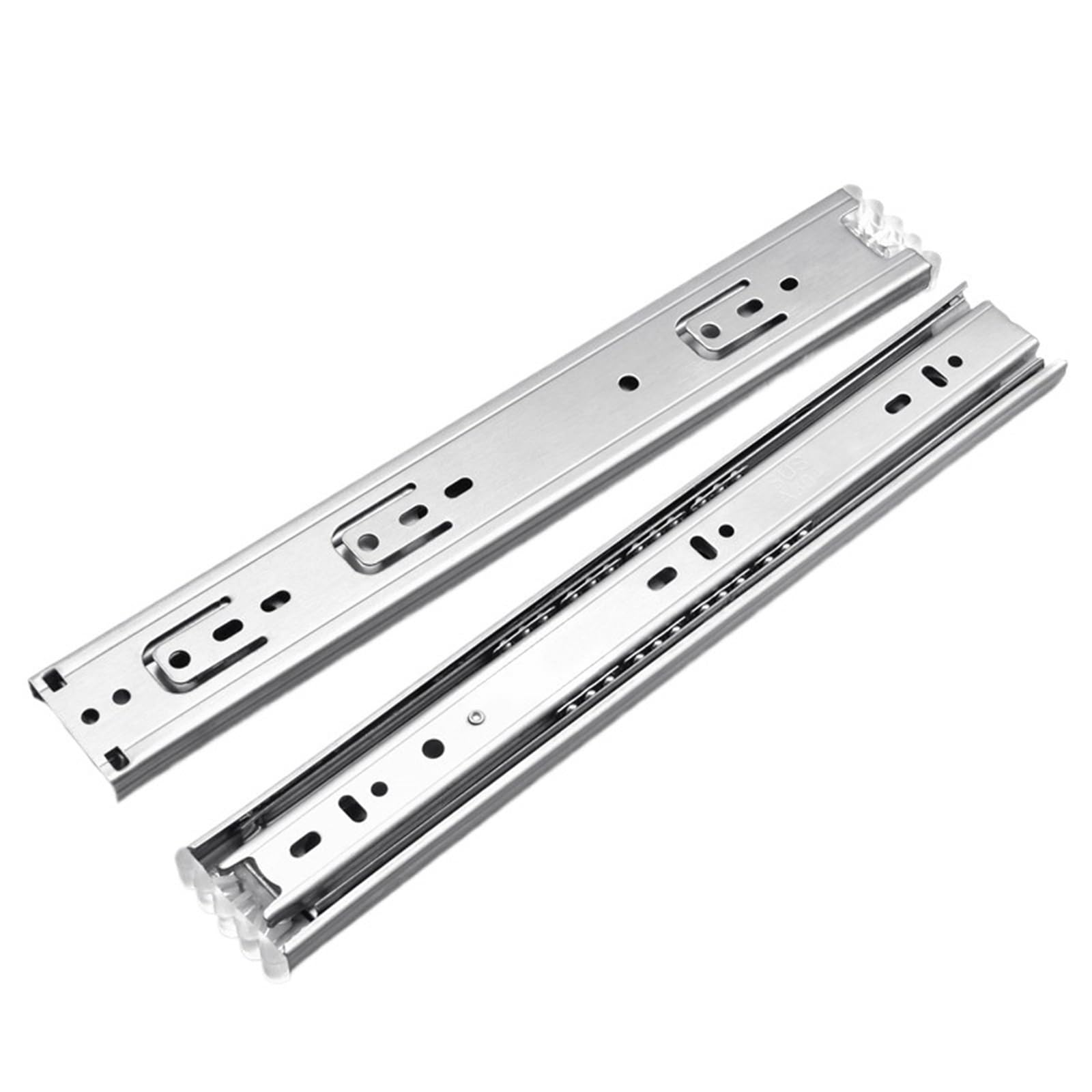 Ppqiru One Color 4Pcs Drawer Slides Buffer Damper Rails Hardware Stainless Steel Cabinet Soft Close Three-Section For Cabinet Drawer(Normal 16Inch 40Cm)