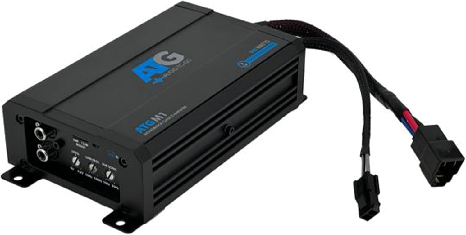 ATG Audio Moto/Marine Monoblock Class D Subwoofer Amplifier 500W @ 2-Ohms, Variable Sub-Sonic Filter, Marine Grade and Selectable 12db Bass Boost - ATGM1