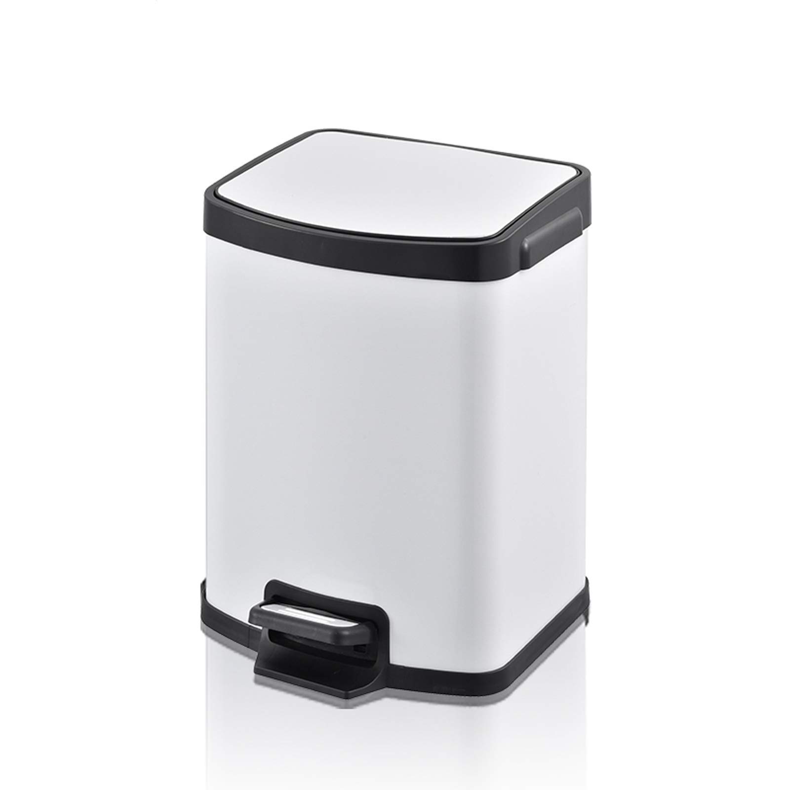 Poubelle en acier inoxydable blanc 12L au design moderne et épuré pour intérieur