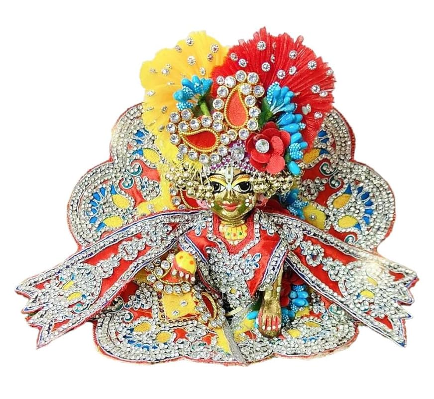 Image of Partish Laddu Gopal Heavy Janamashtmi Dress Size 6 l Ladoo Gopal Dress l Kanha Ji Poshak Size 1 2 4 5 6 (BB)