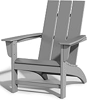 Vista 3 de Silla Adirondack de Madera Sintética Adiromoti, Sillas de Patio Resistente a Todo Clima, Aspecto de Madera, Silla Pre-Ensamblada para Fuego al Aire