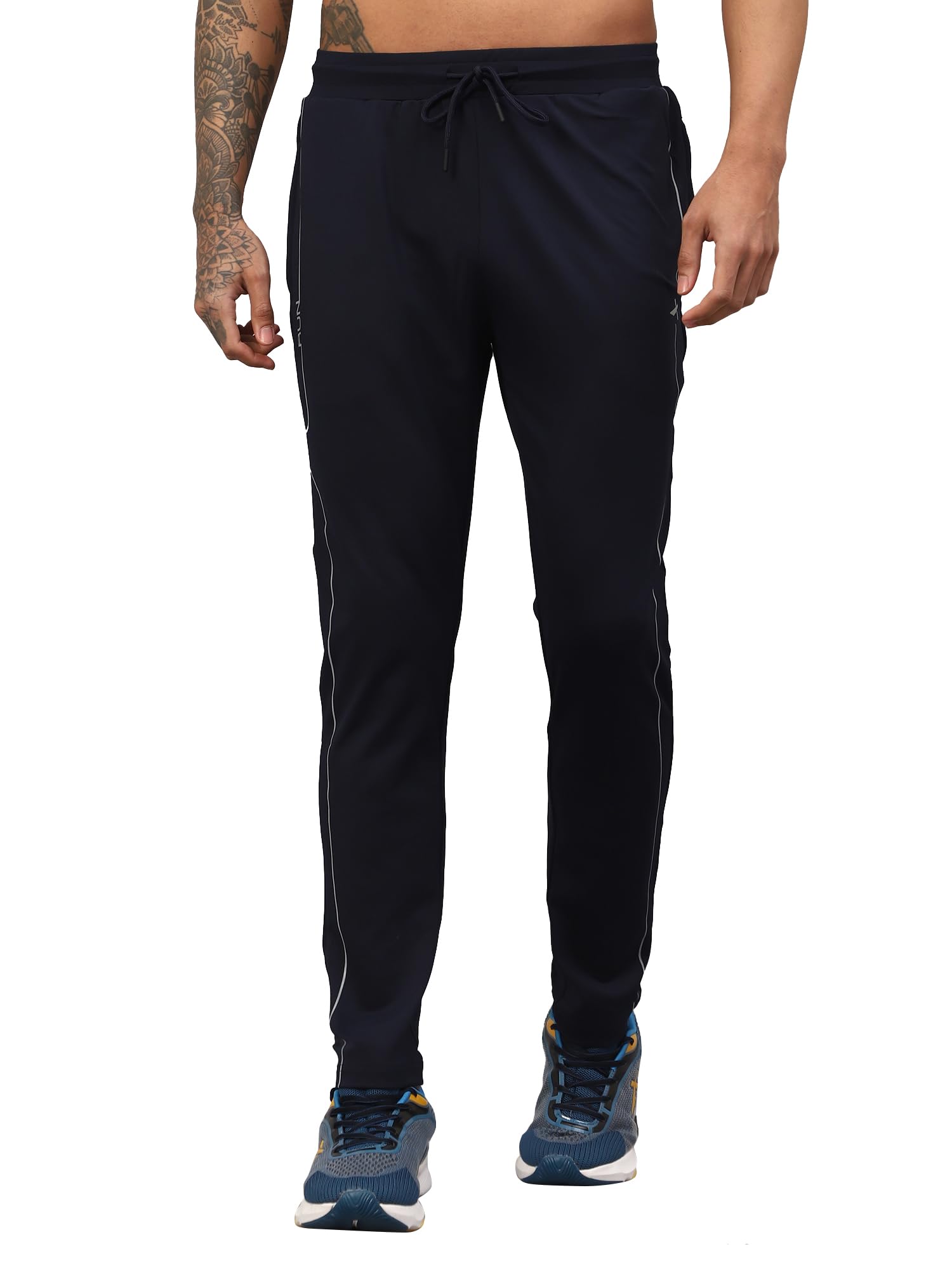 Vector X OML-264 Men's Dry-Touch Sports Polyester Trackpant with 2 Utility Pockets Trouser – Ultra-Lightweight, Moisture Wicking, Training & Running Pant + Contrast Piping Design