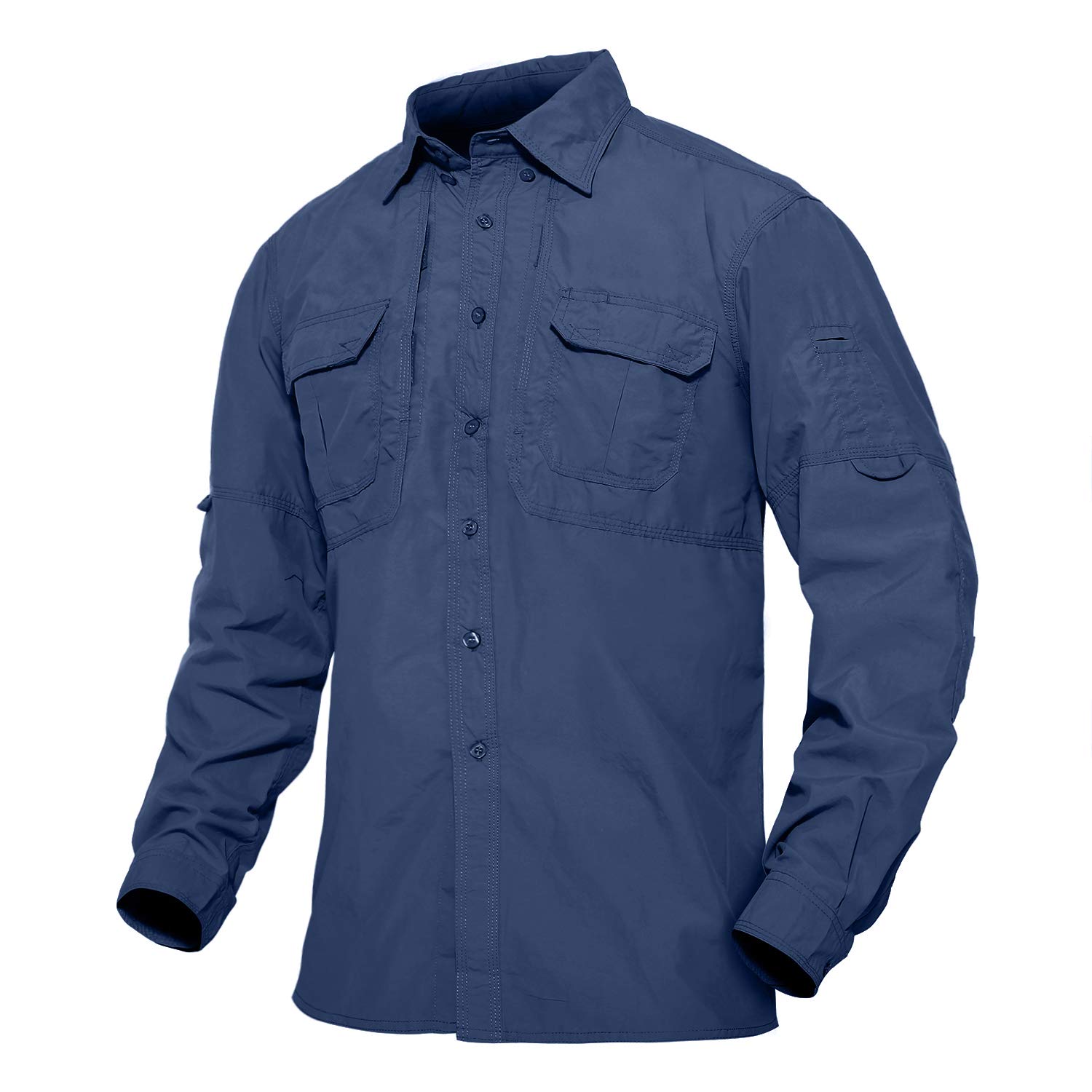 TACVASEN Men's Tactical Shirts Long Sleeve Quick Dry Breathable Button Down Fishing Work Safari Hiking Camping Hunting
